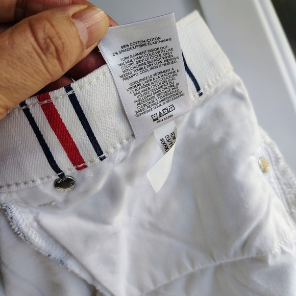 Express Women's High Waisted Striped Button Fly Cropped Wide Leg Jeans Stretch - Picture 4 of 17